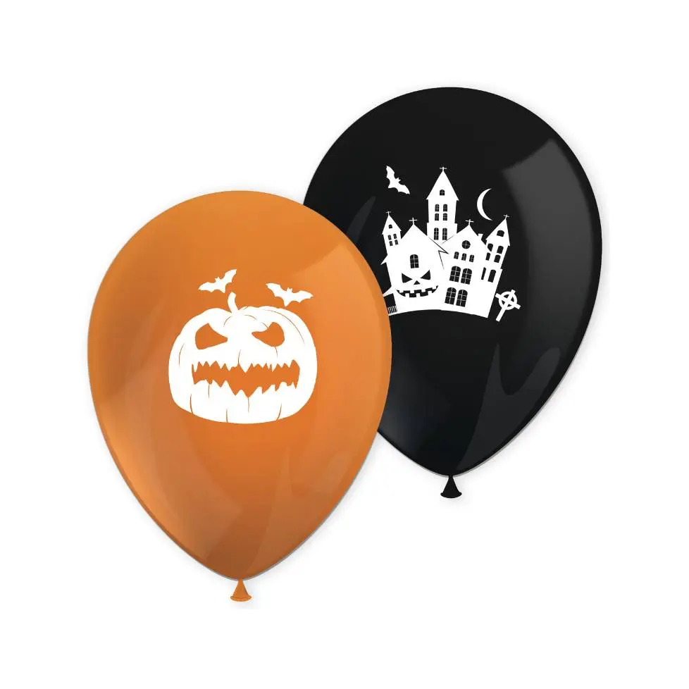 Ballonger Halloween -Svart og Oransje- pk/8