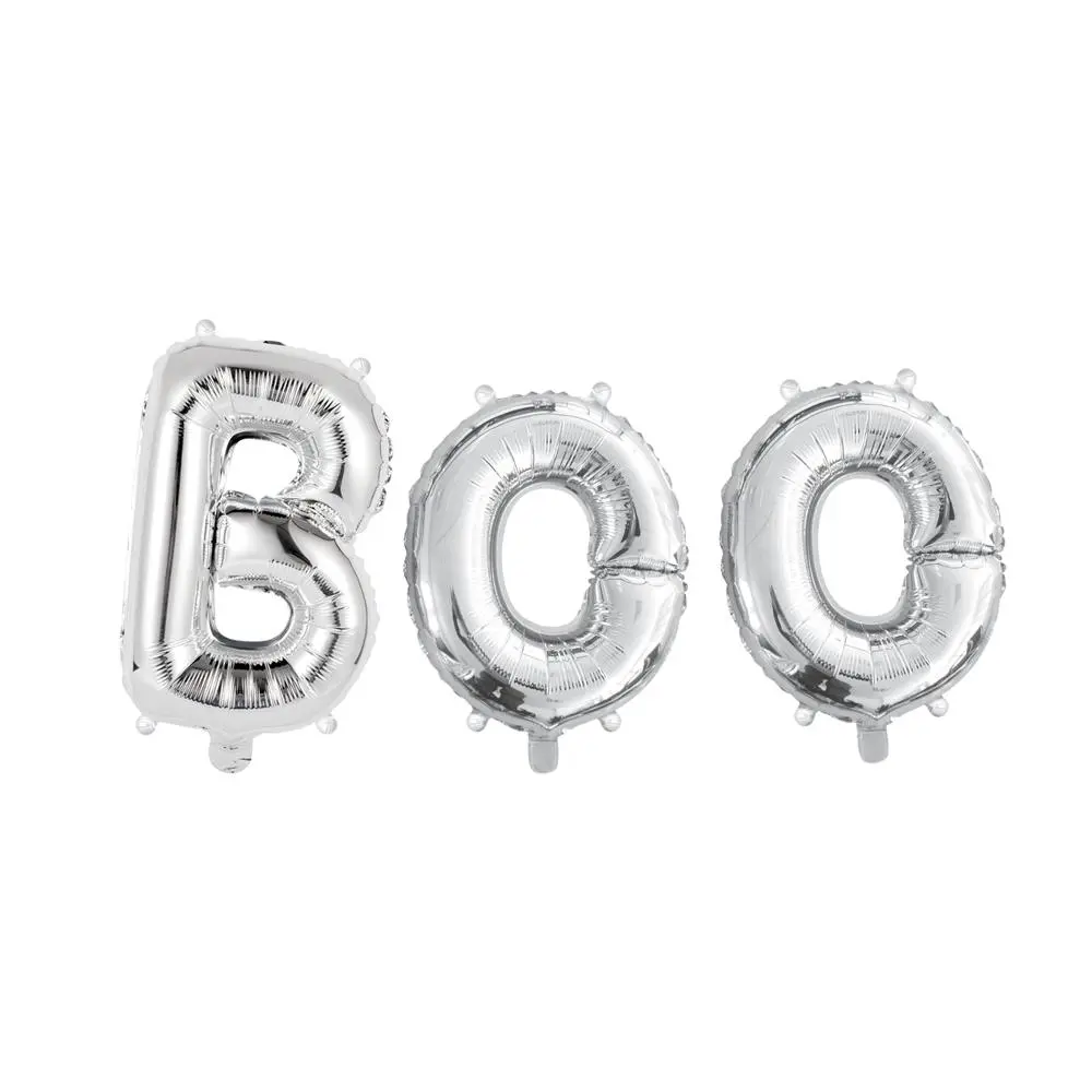 Folieballong -BOO- Sølv 41cm