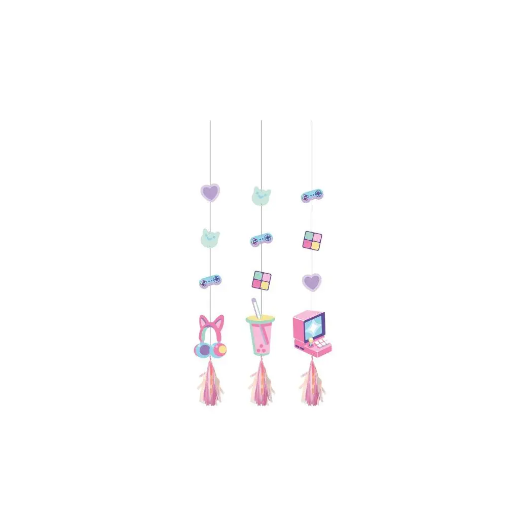 Hengende Dekor - Rosa gaming pk/3