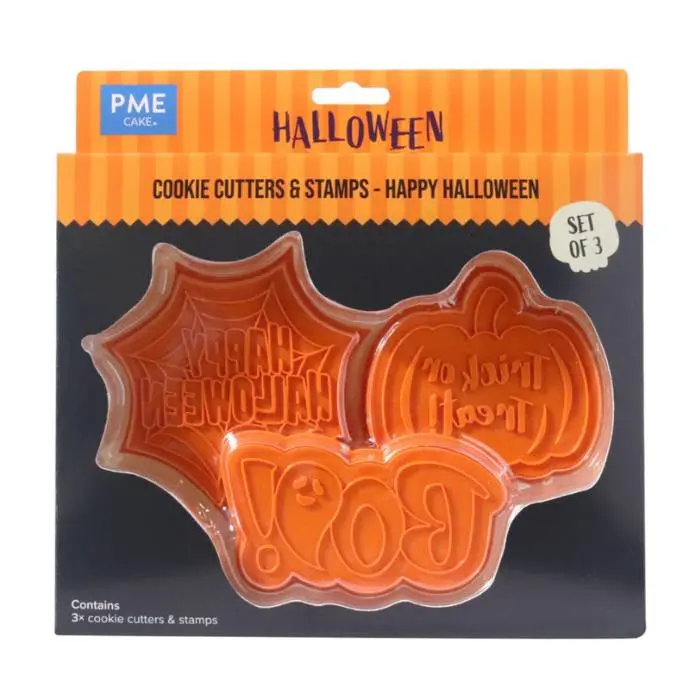 PME Utstikker m/ embosser - Happy Halloween- sett/6