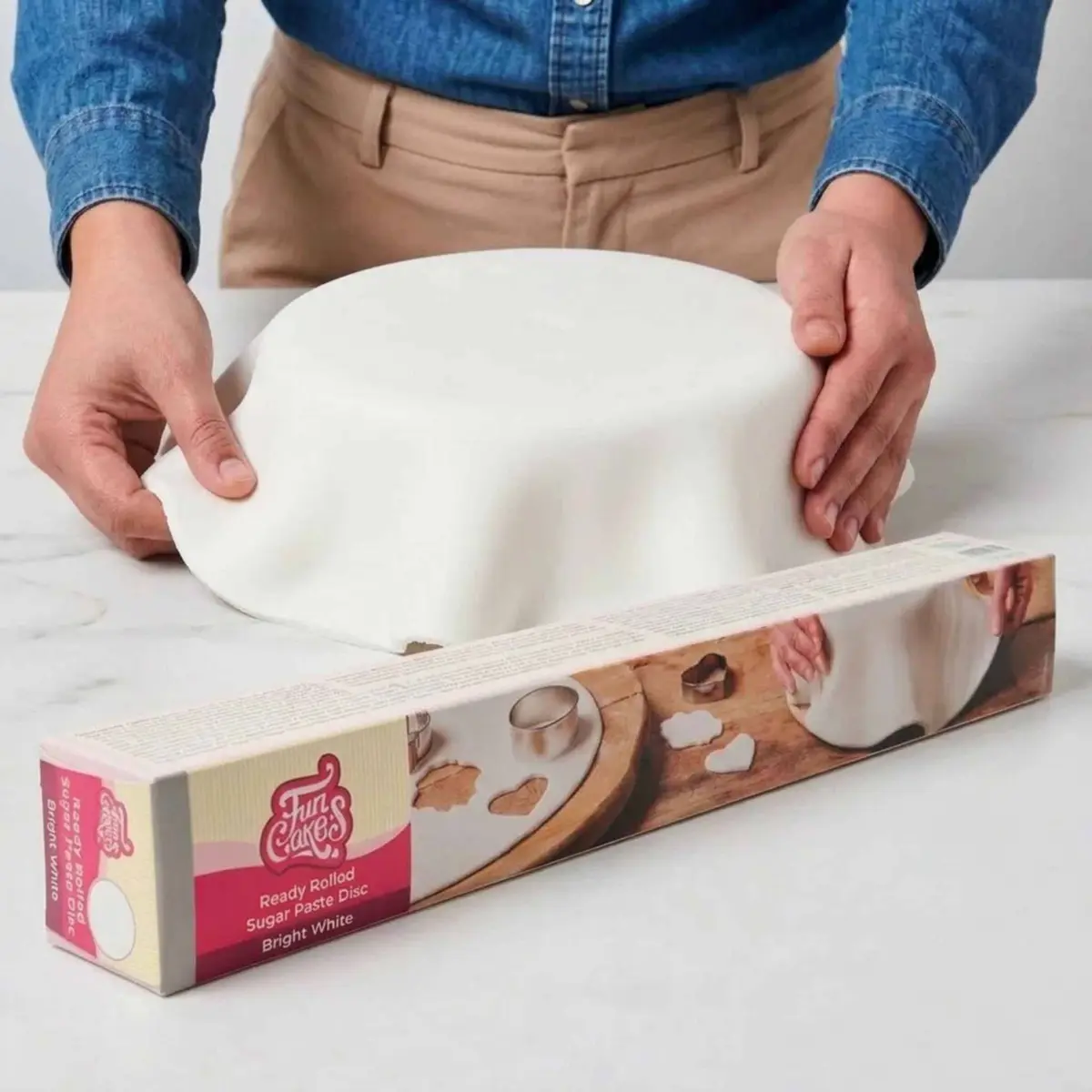 FunCakes Fondantlokk Hvit fondant