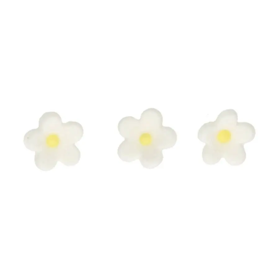 Spiselig kakepynt Små Hvite og Gule Blomster pk/64
