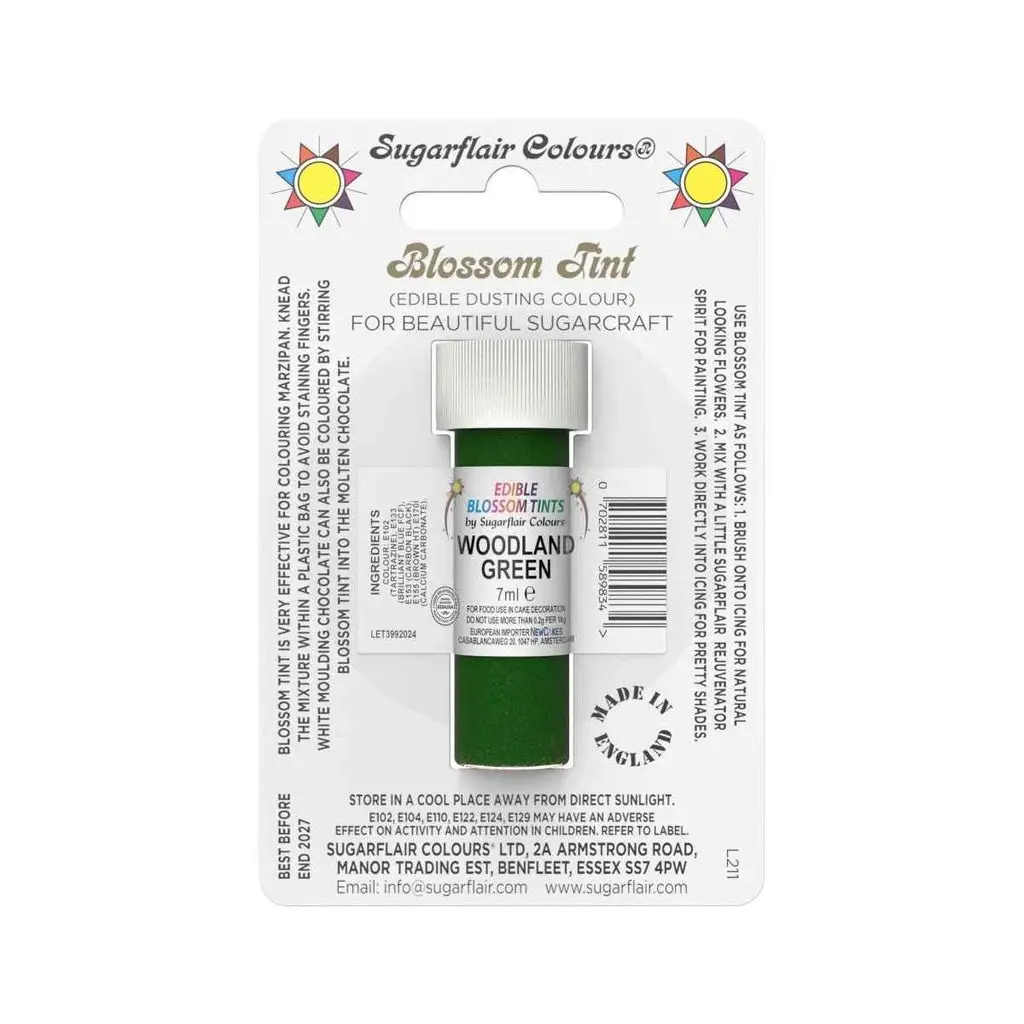 Sugarflair pulverfarge Woodland Green, 7ml