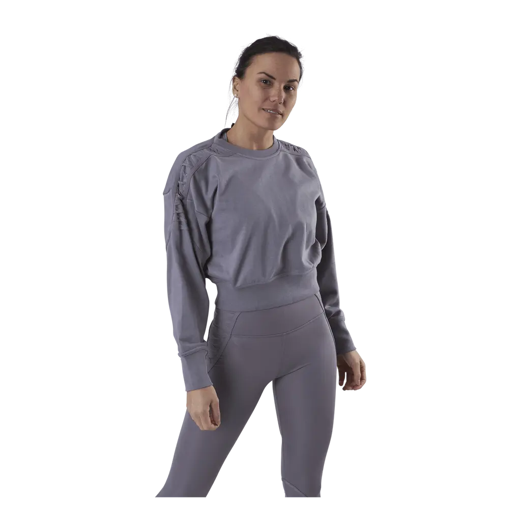 Therma Cropped Fleece LS Crew Purple