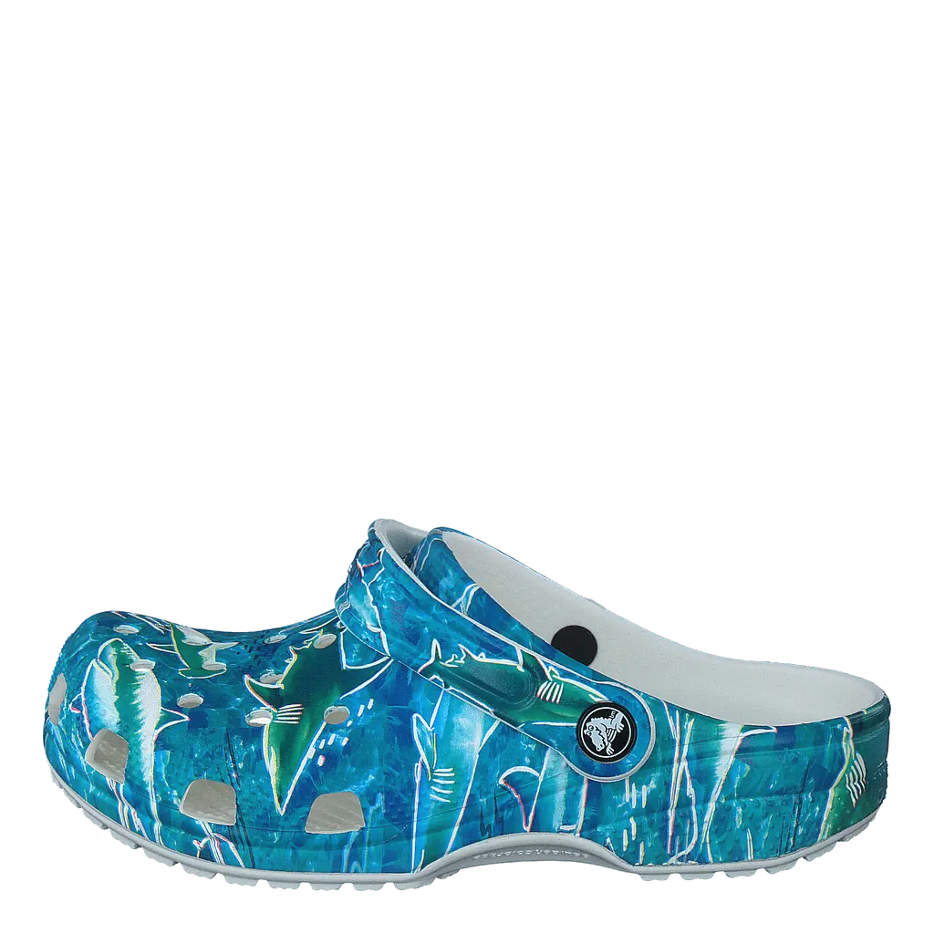 Classic Pool Party Clog K Shark/ocean