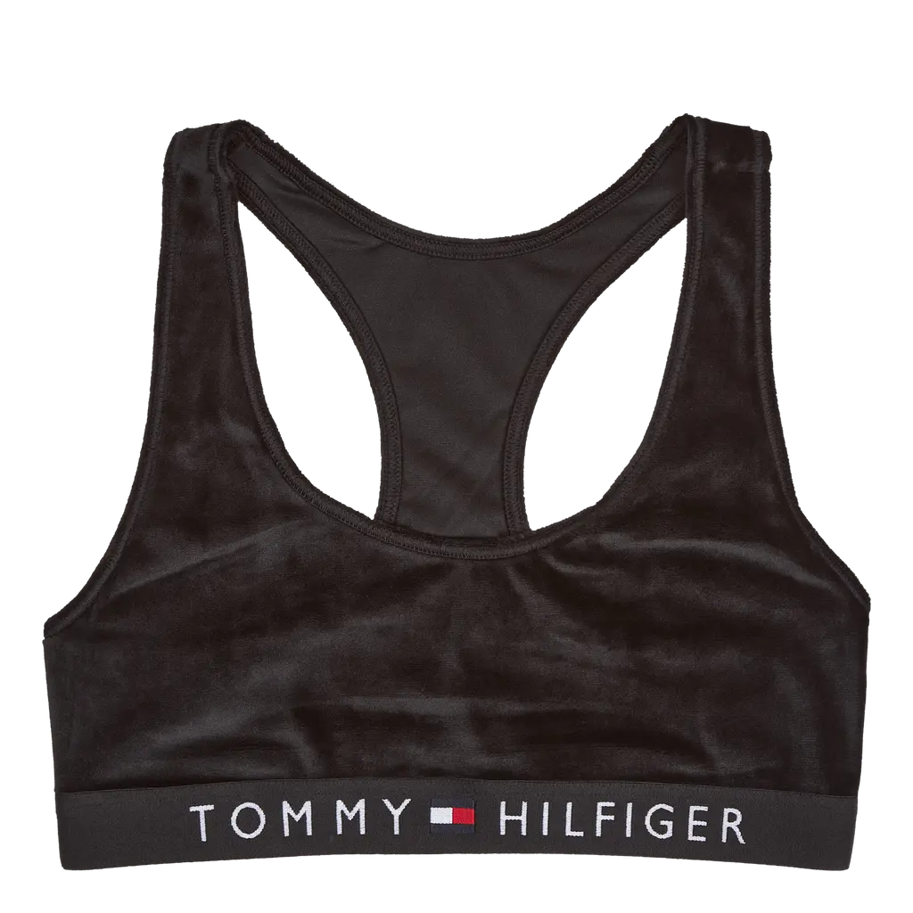 Unlined Bralette Velour Black
