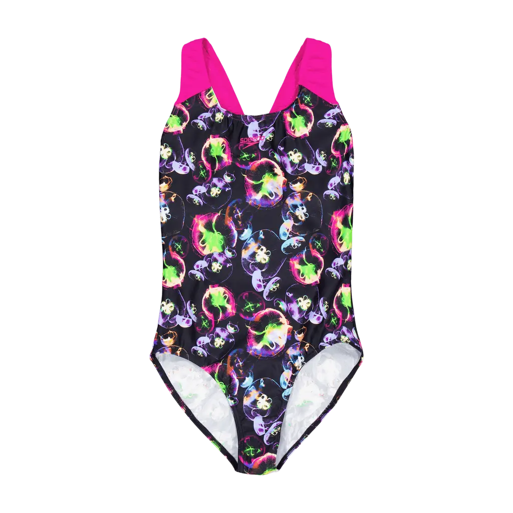 Girls Allover Splashback Black/pink