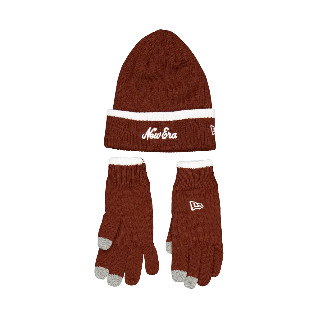NEW ERA SCRIPT BEANIE GLOVES SET