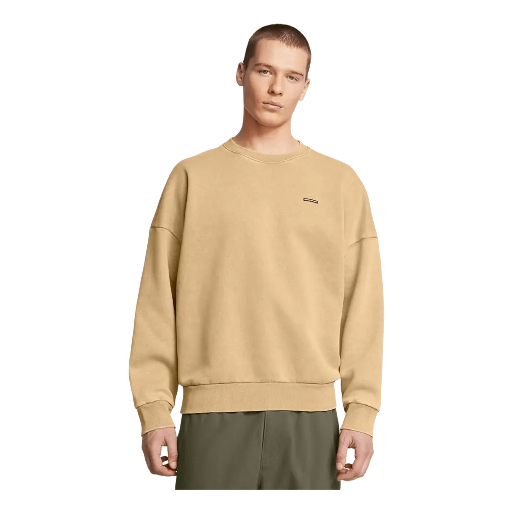 Ua Icon Hwt Flc Wash Os Crew Camel