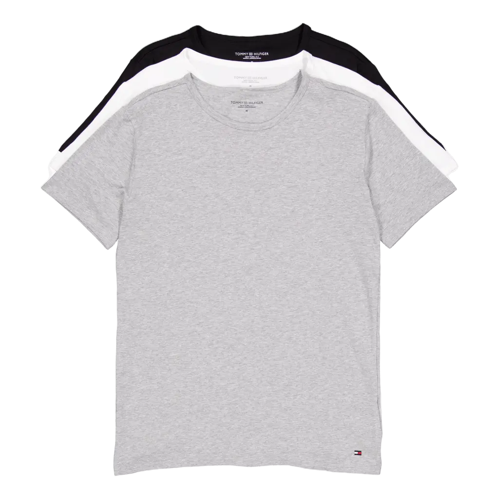 Stretch Cn Tee Ss 3pack Black/white/grey Heather