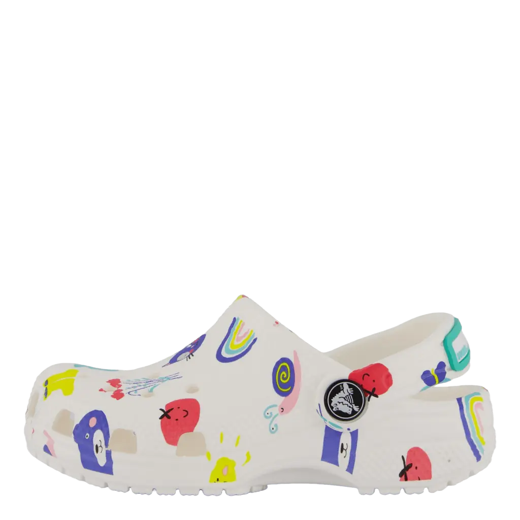 Classic Doodle Print Clog T White/multi