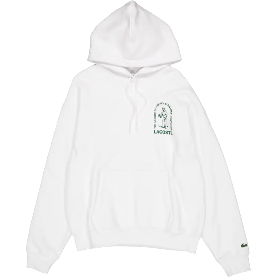 Loose Fit Printed Hoodie White