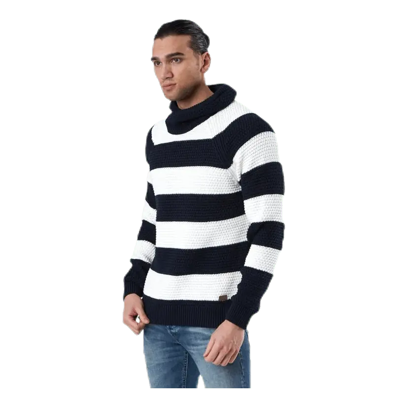 Emil Wrap Neck Blue/White