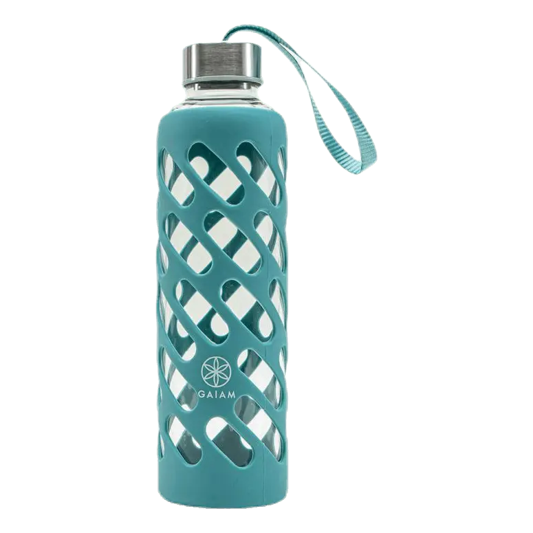Sure Grip Glass Water Bottle Viridian Blue