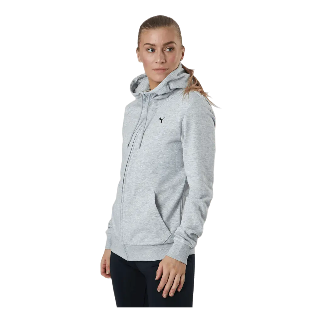 Essential Small Logo Full-Zip Hoodie Tr Grey
