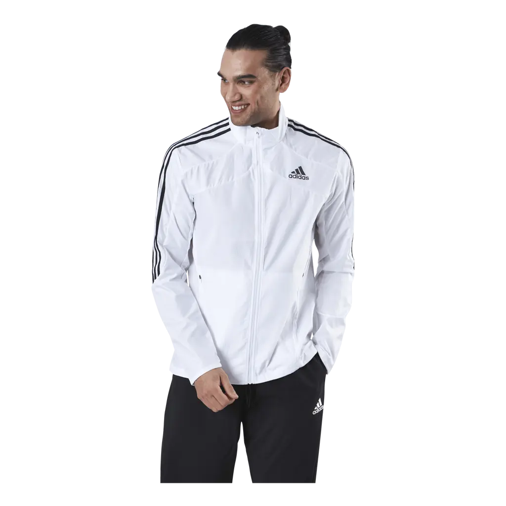 Adidas Marathon Jacket 3 Stripe Men White / Black