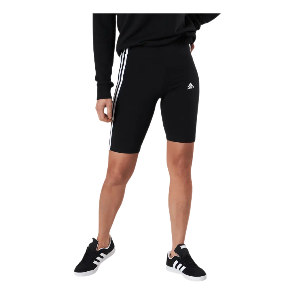 Essentials 3-Stripes Bike Shorts Black / White