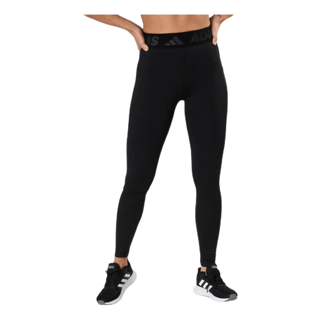 Techfit Long Branded Elastic Tight Black / White