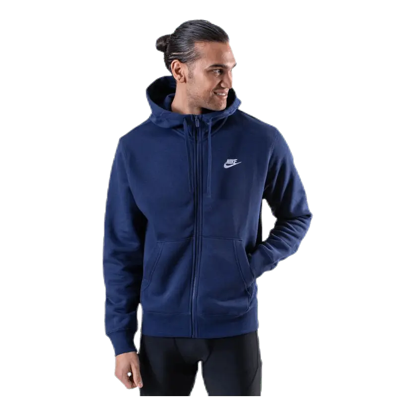 Sportswear Club Fleece Men's Full-Zip Hoodie MIDNIGHT NAVY/MIDNIGHT NAVY/WHITE