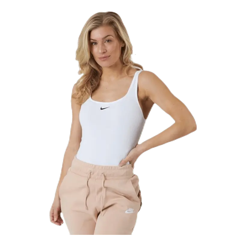Essntl Tank Bodysuit White/Black