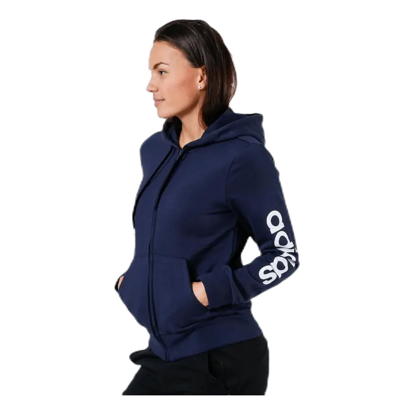Essentials Linear Full Zip Hoodie Legend Ink / White