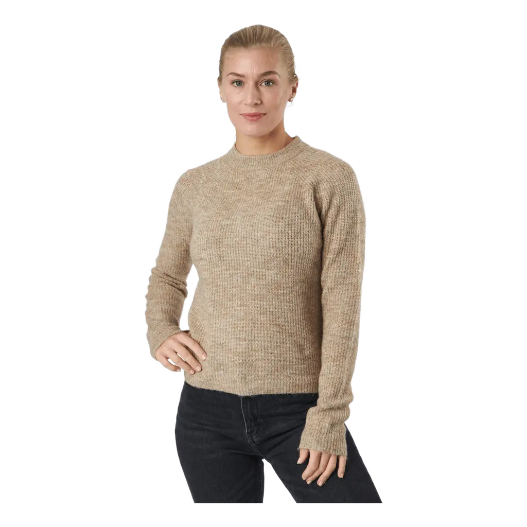 Pcellen Ls O-neck Knit Bc Silver Mink
