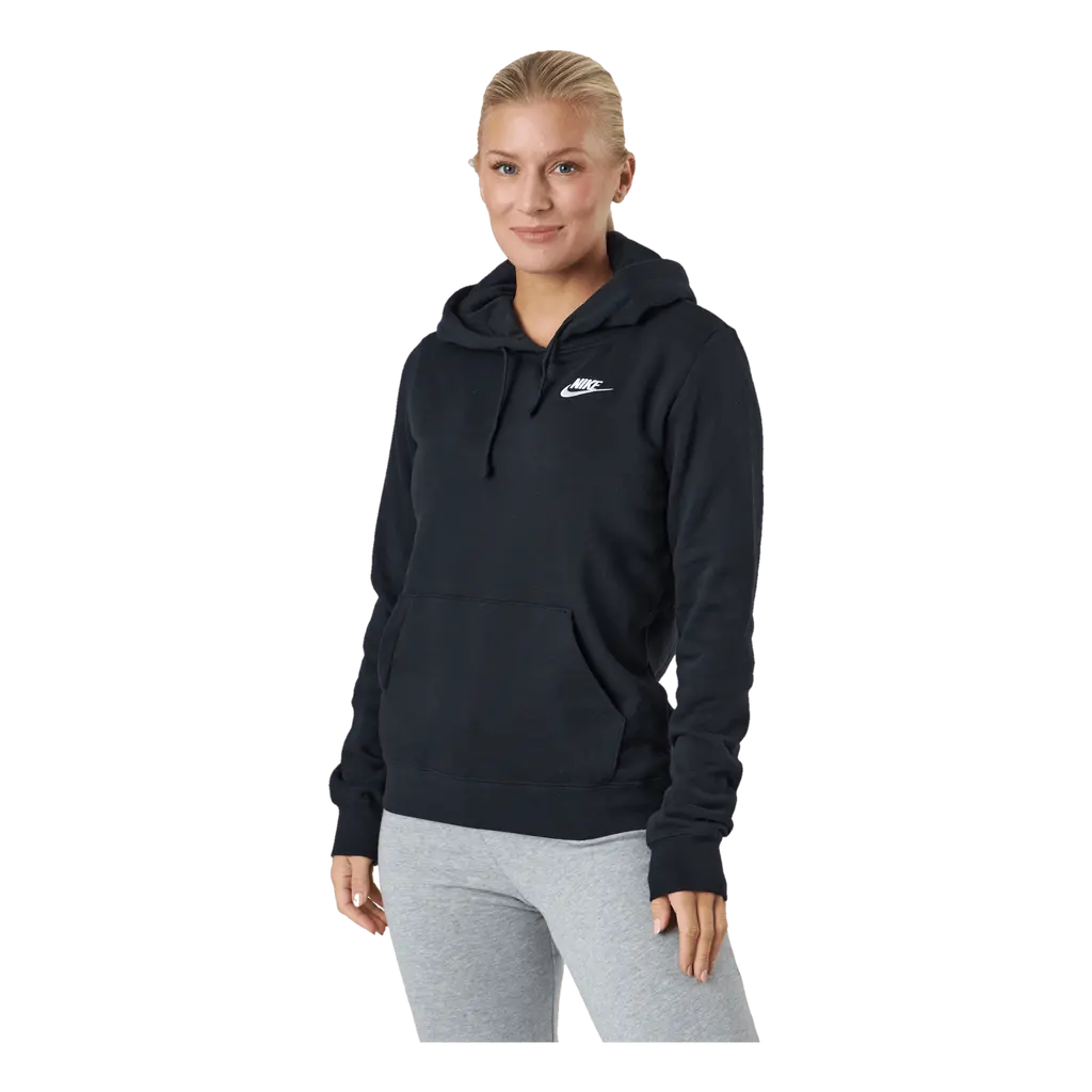 Sportswear Club Fleece Women's Pullover Hoodie BLACK/WHITE