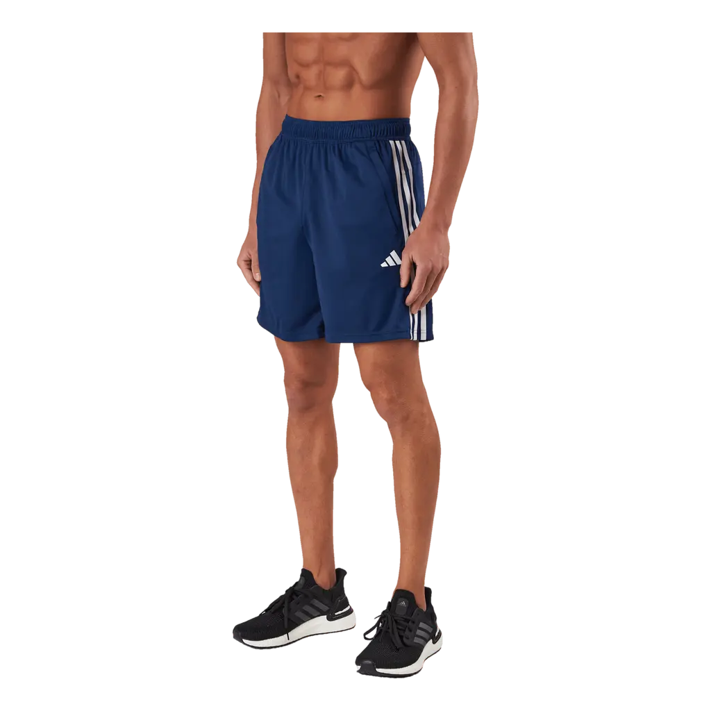 Train Essentials Piqué 3-Stripes Training Shorts Dark Blue