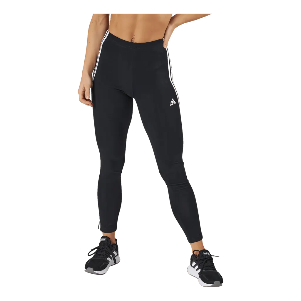 Essentials 3-Stripes High-Waisted Single Jersey Leggings Black / White