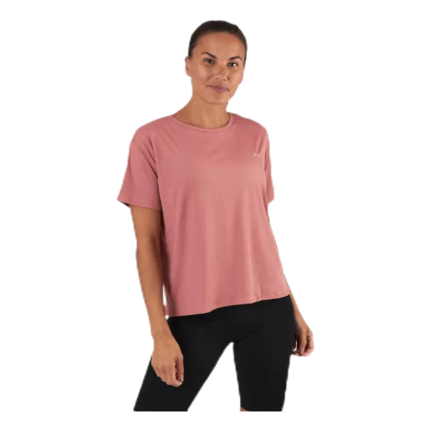 Logo Ribbed Tee Pink