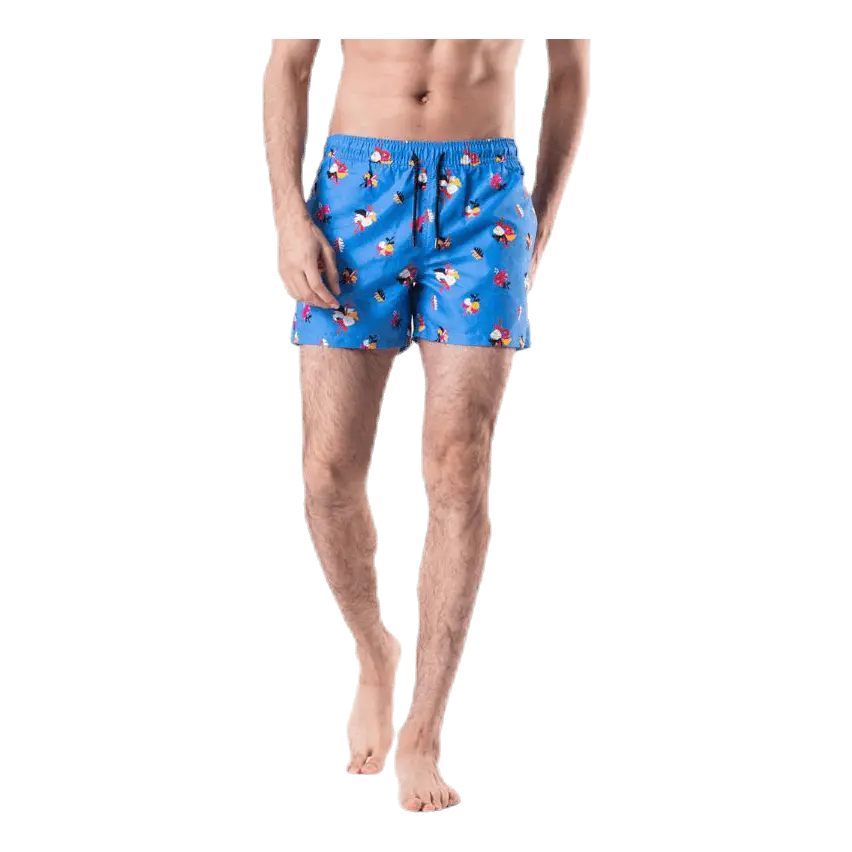 Hibiscus Swim Shorts Blue