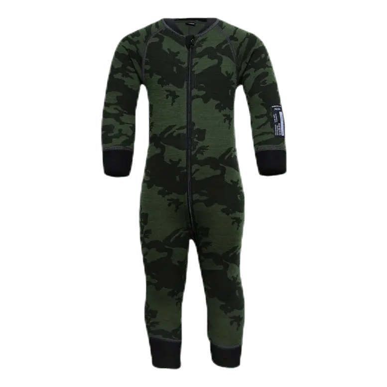 Print Merino Wool Overall Green