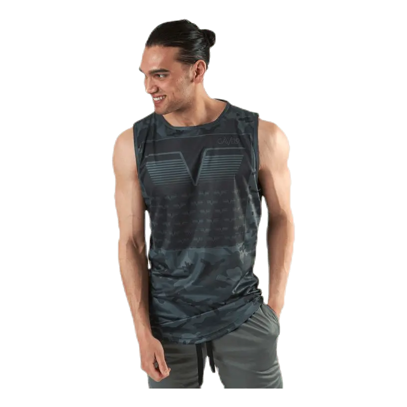 Sniper Green Sleeveless Tee Patterned/Green