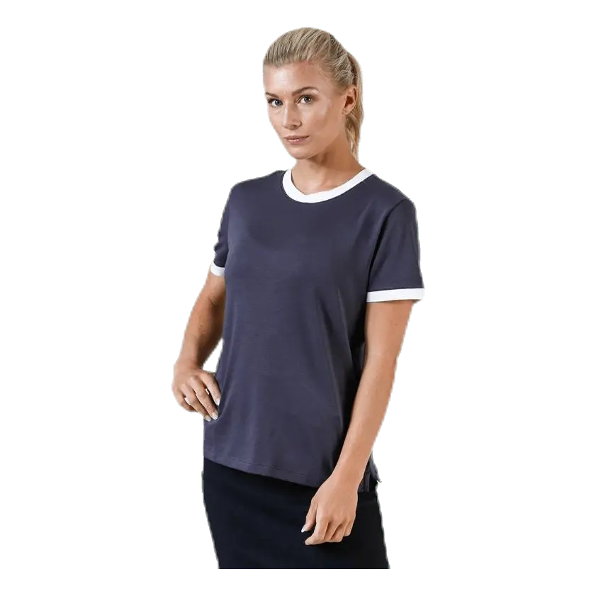 Ringer Top SS Blue/White