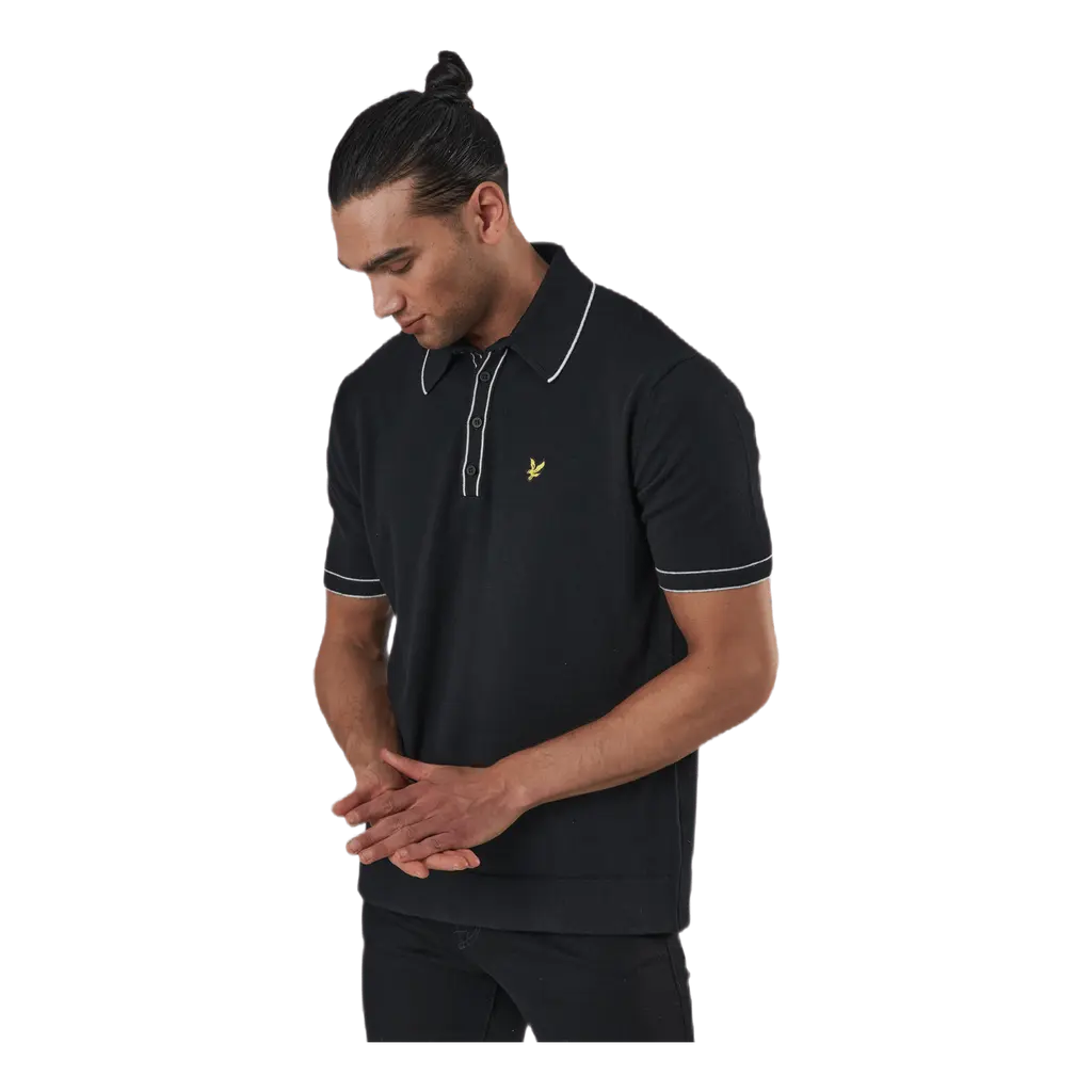 Knitted Branded Polo Black