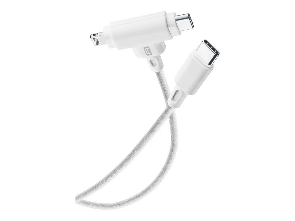 CellularLine Dual ladekabel USB-C til USB-C + Lightning
