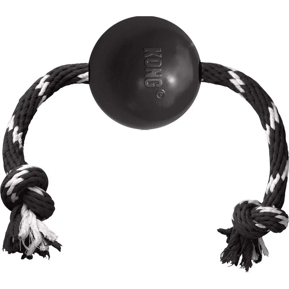 Kong Extreme Ball med Tau – Slitesterk Hundeleke