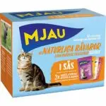 Mjau porsjonsposer multipack - kjøttsmaker i saus (12 × 85 g) - 1 stk