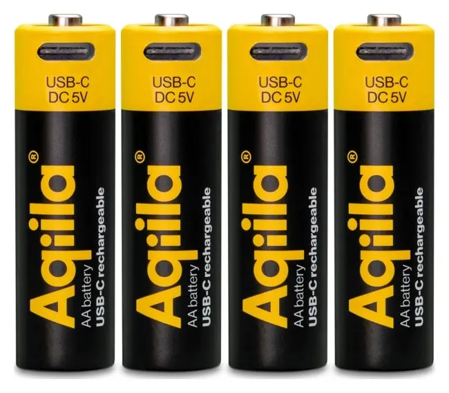Aqiila Rechargable AA Battery, 4-pack