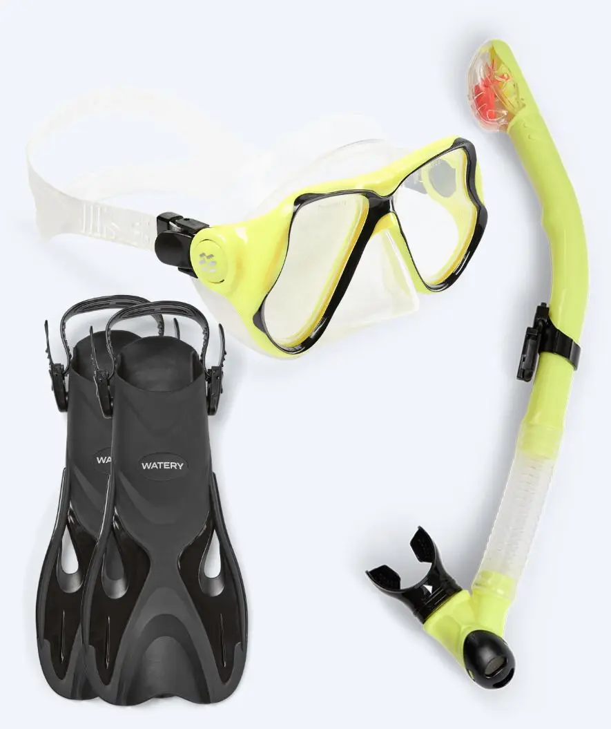Watery snorkelsett til voksne - Fisher/Hudson - Gul