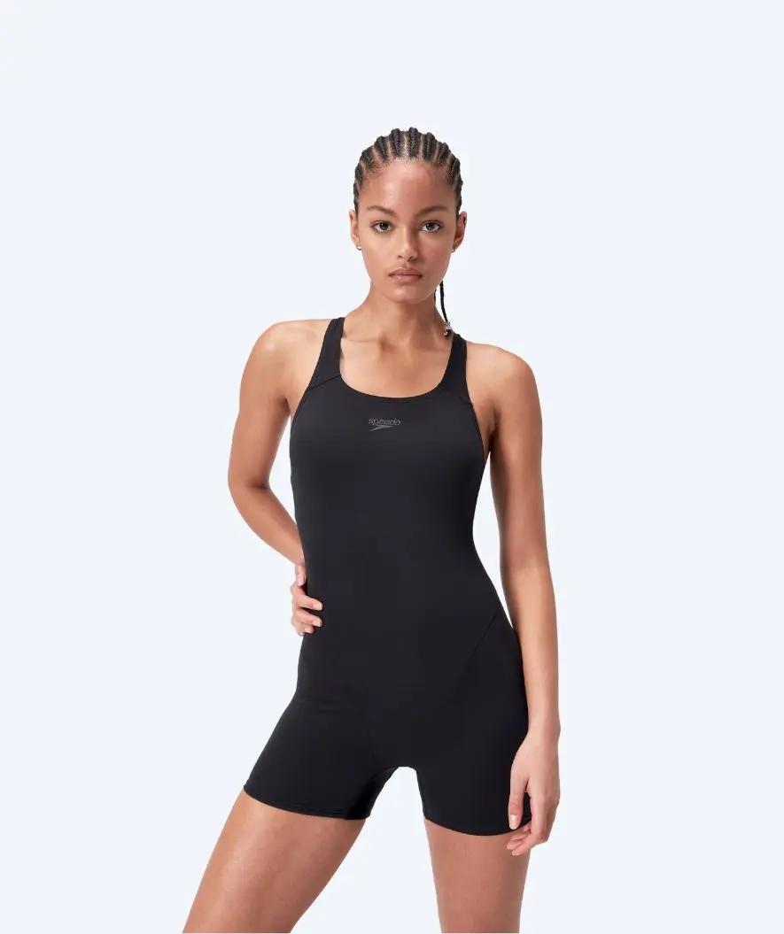 Speedo badedrakt med ben til damer - Endurance - Svart