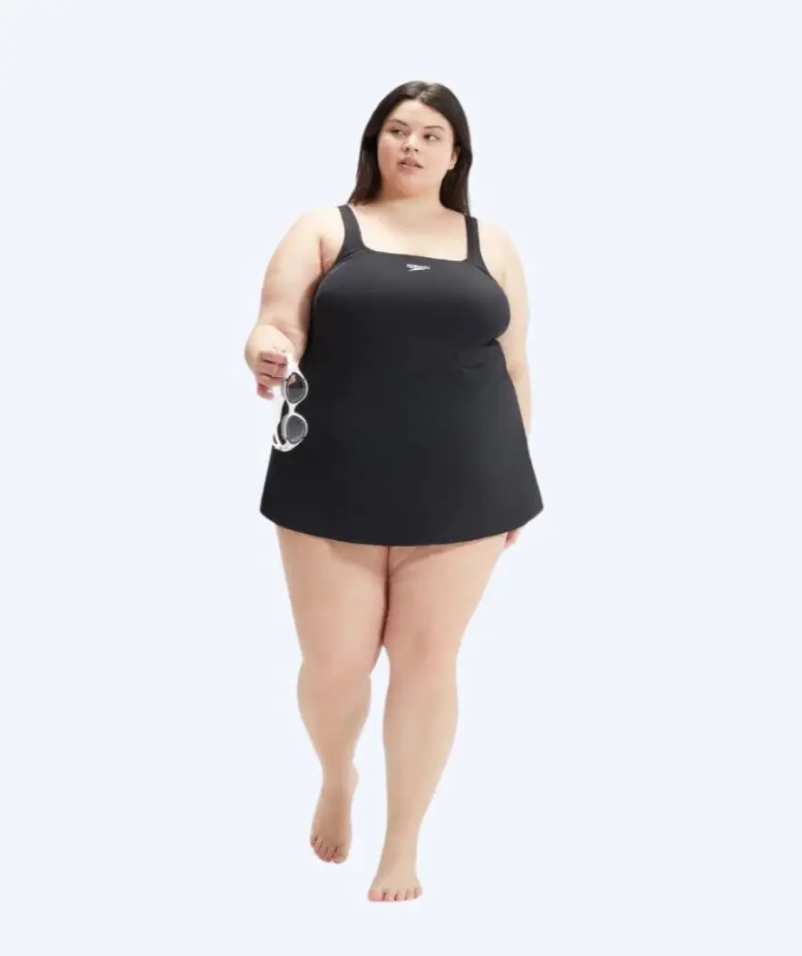 Speedo badedrakt i store størrelser til damer - Swim Dress - Svart