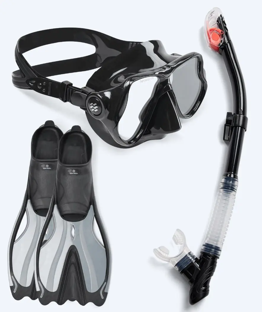 Watery snorkelsett til voksne - Delphina/Hudson - Svart