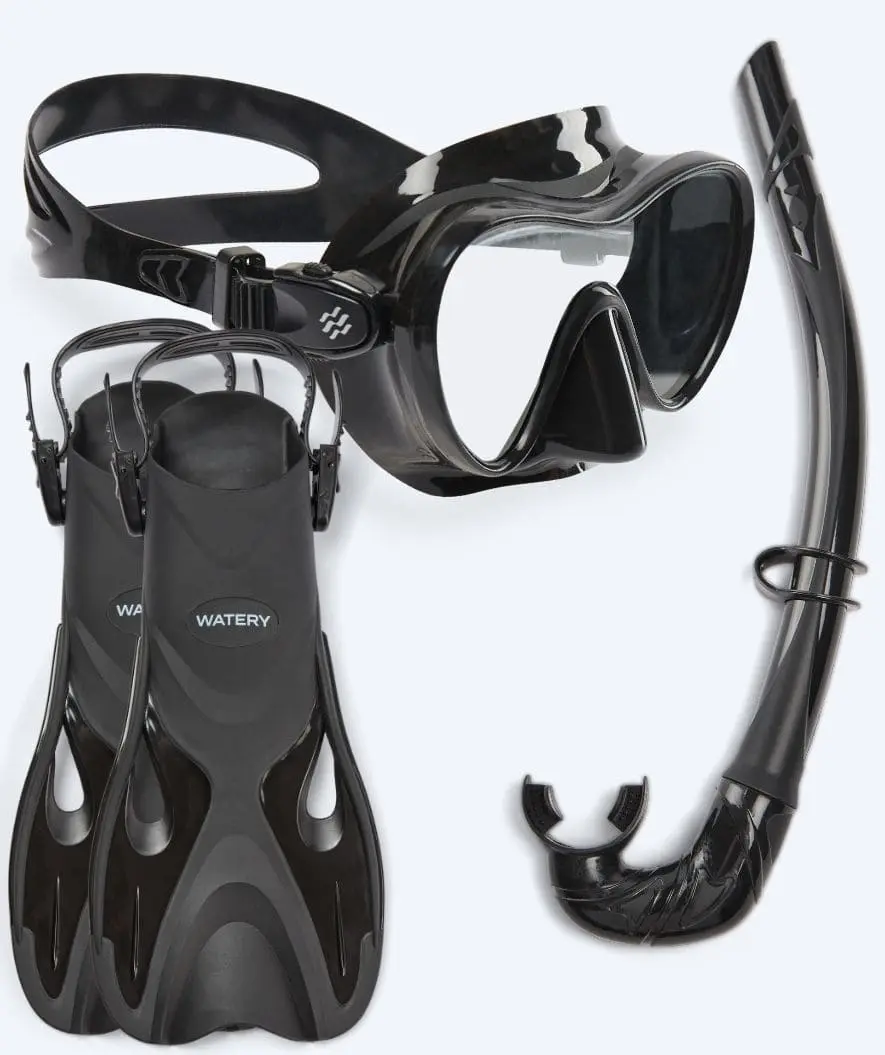 Watery snorkelsett til voksne - Fisher/Cliff - Svart