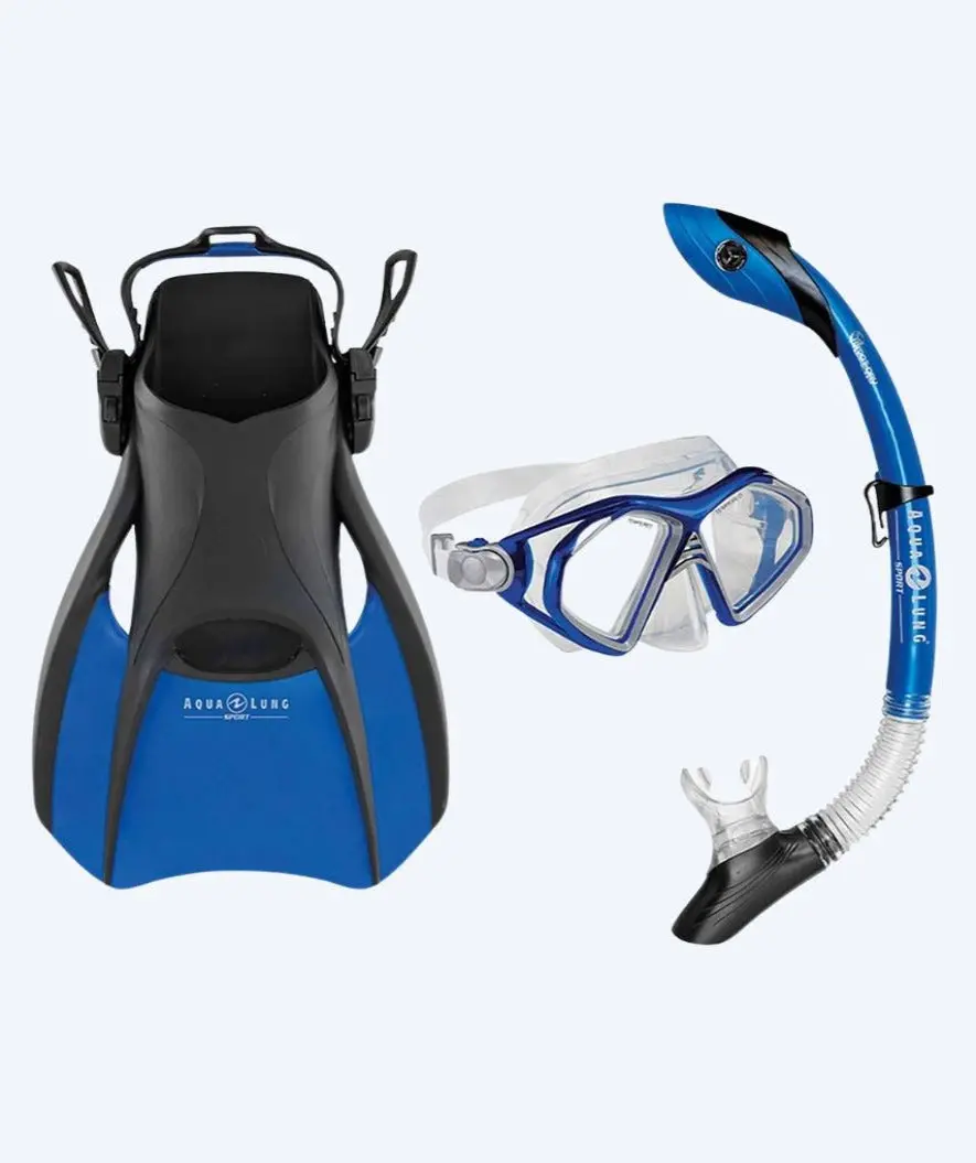 Aqualung snorkelsett til voksne - Trooper - Svart/blå