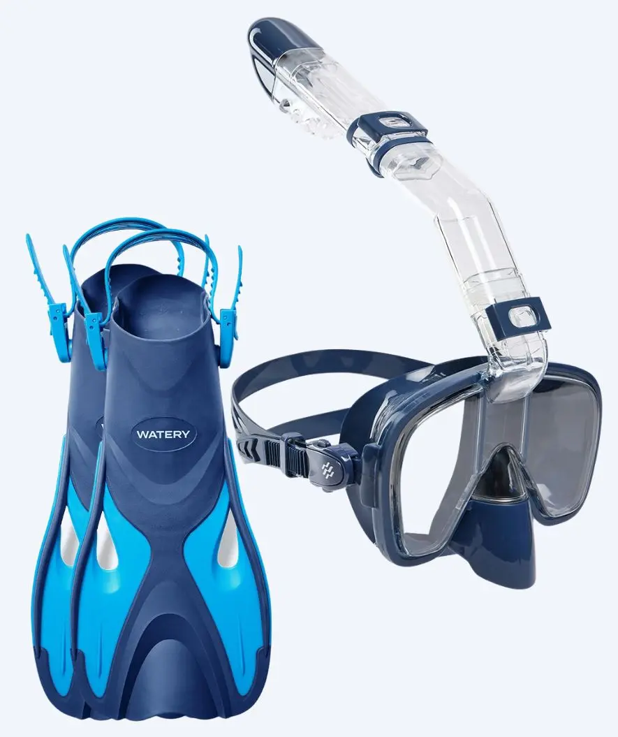Watery snorkelsett til barn - Fisher/Pearl - Blå/mørkeblå