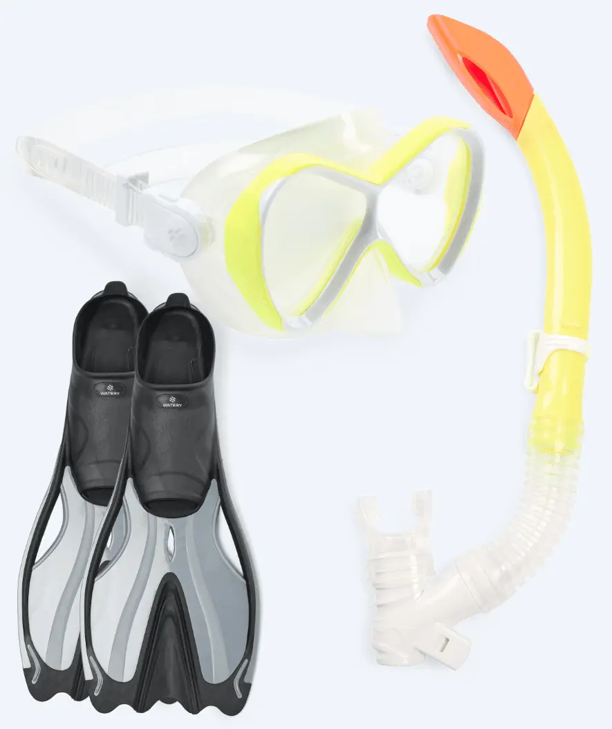 Watery snorkelsett til barn - Delphina/Triton - Gul