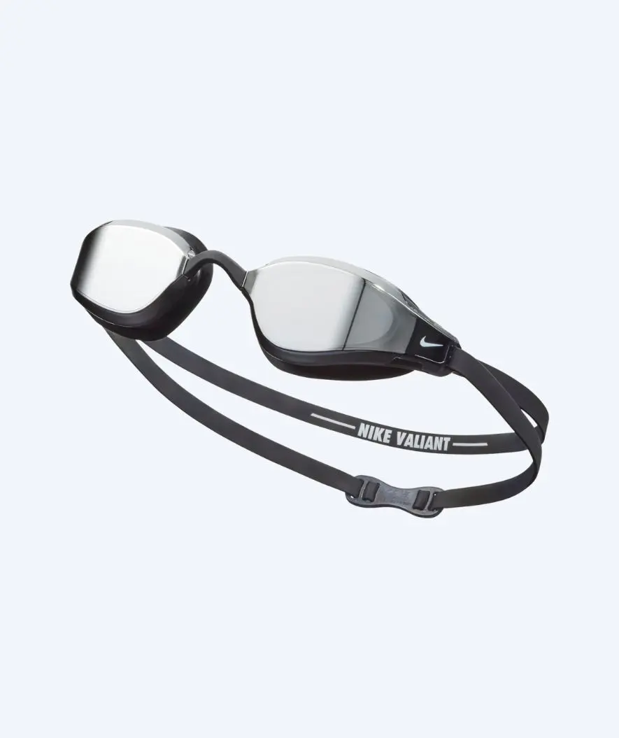 Nike Elite svømmebriller - Valiant Mirror - Svart/sølv