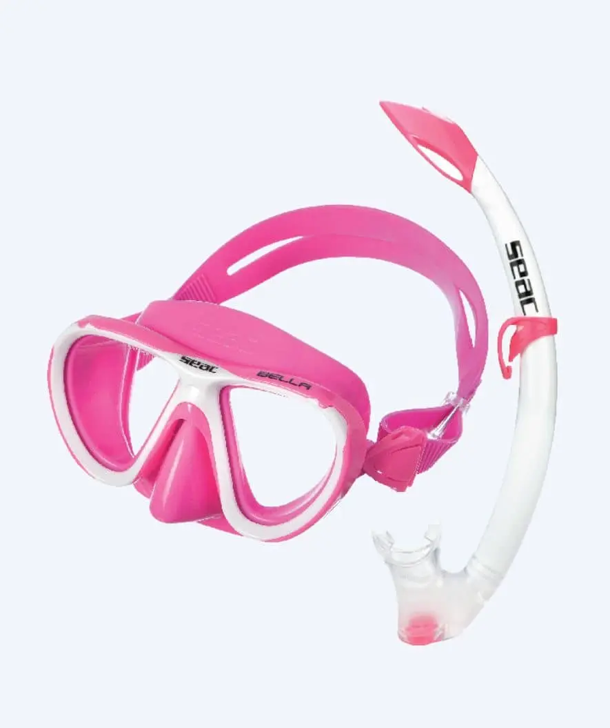 SEAC Combo snorkelsett til barn (fra 3 år) - Bella - Rosa/hvit