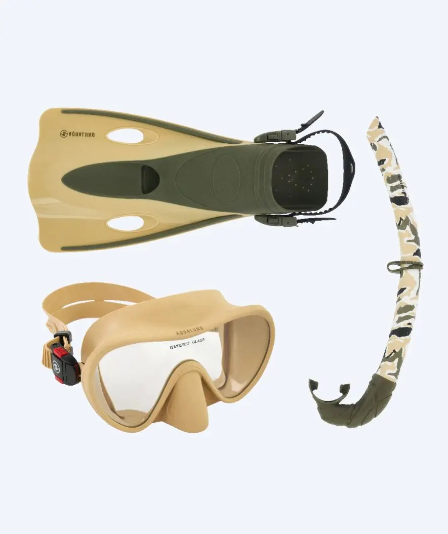 Aqualung snorkelsett til voksne - Nabul - Sand/grønn